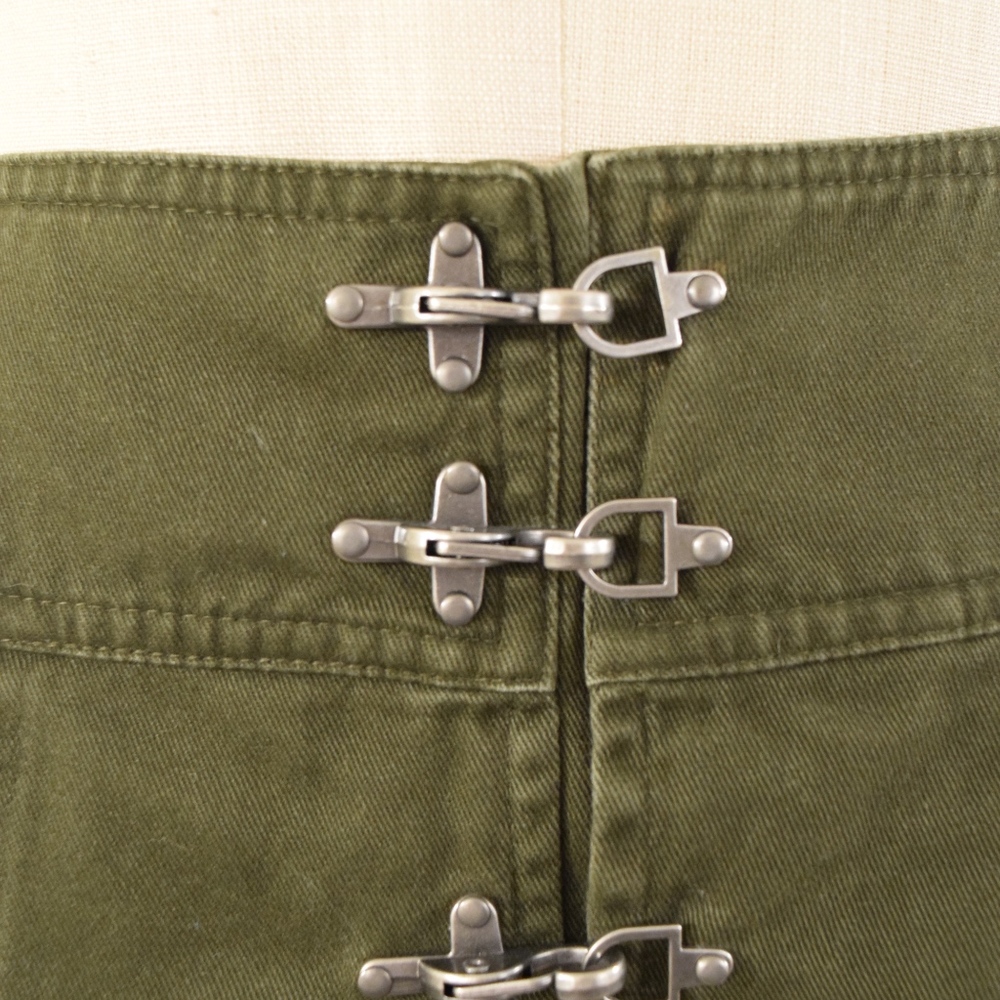 ❌SOLD❌Nasty Gal Military Green Denim Mini Skirt - Picture 4 of 7